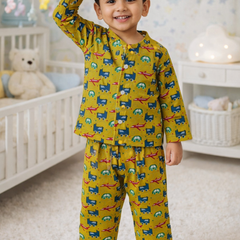 Yellow Car - 100% Cotton Lightweight Cambric Soft Unisex Muslin Set for New Born to 6 Years