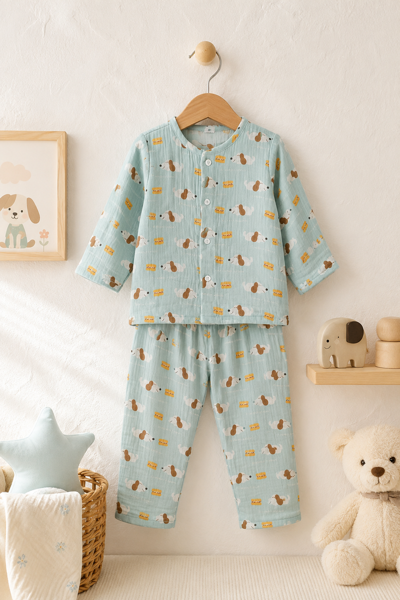 Just Hungry Me| Premium Crinkled Double Layered Soft Unisex Muslin Set for New Born to 6 Years