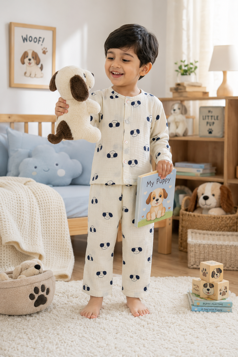 Just Puppito| Premium Crinkled Double Layered Soft Unisex Muslin Set for New Born to 6 Years