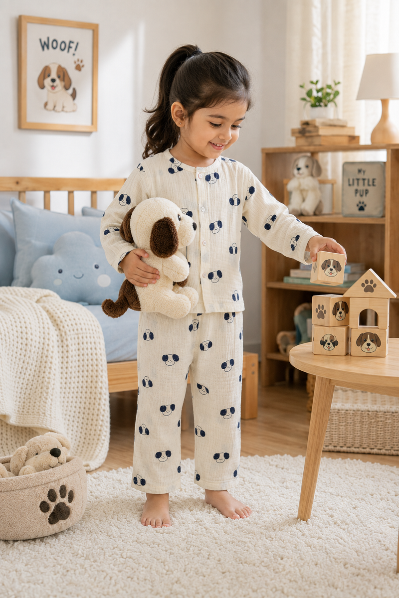Just Puppito| Premium Crinkled Double Layered Soft Unisex Muslin Set for New Born to 6 Years