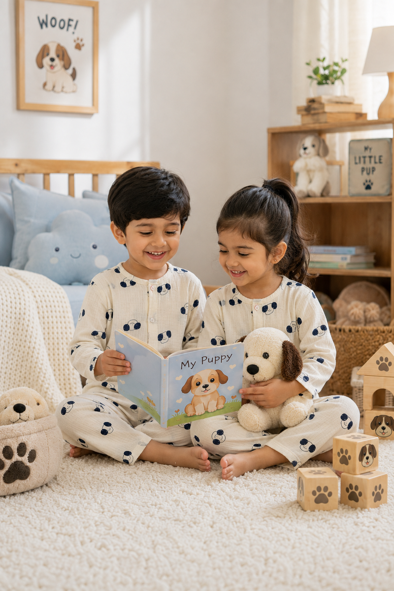 Just Puppito| Premium Crinkled Double Layered Soft Unisex Muslin Set for New Born to 6 Years