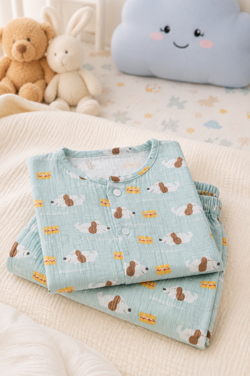 Just Hungry Me| Premium Crinkled Double Layered Soft Unisex Muslin Set for New Born to 6 Years