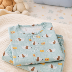 Just Hungry Me| Premium Crinkled Double Layered Soft Unisex Muslin Set for New Born to 6 Years