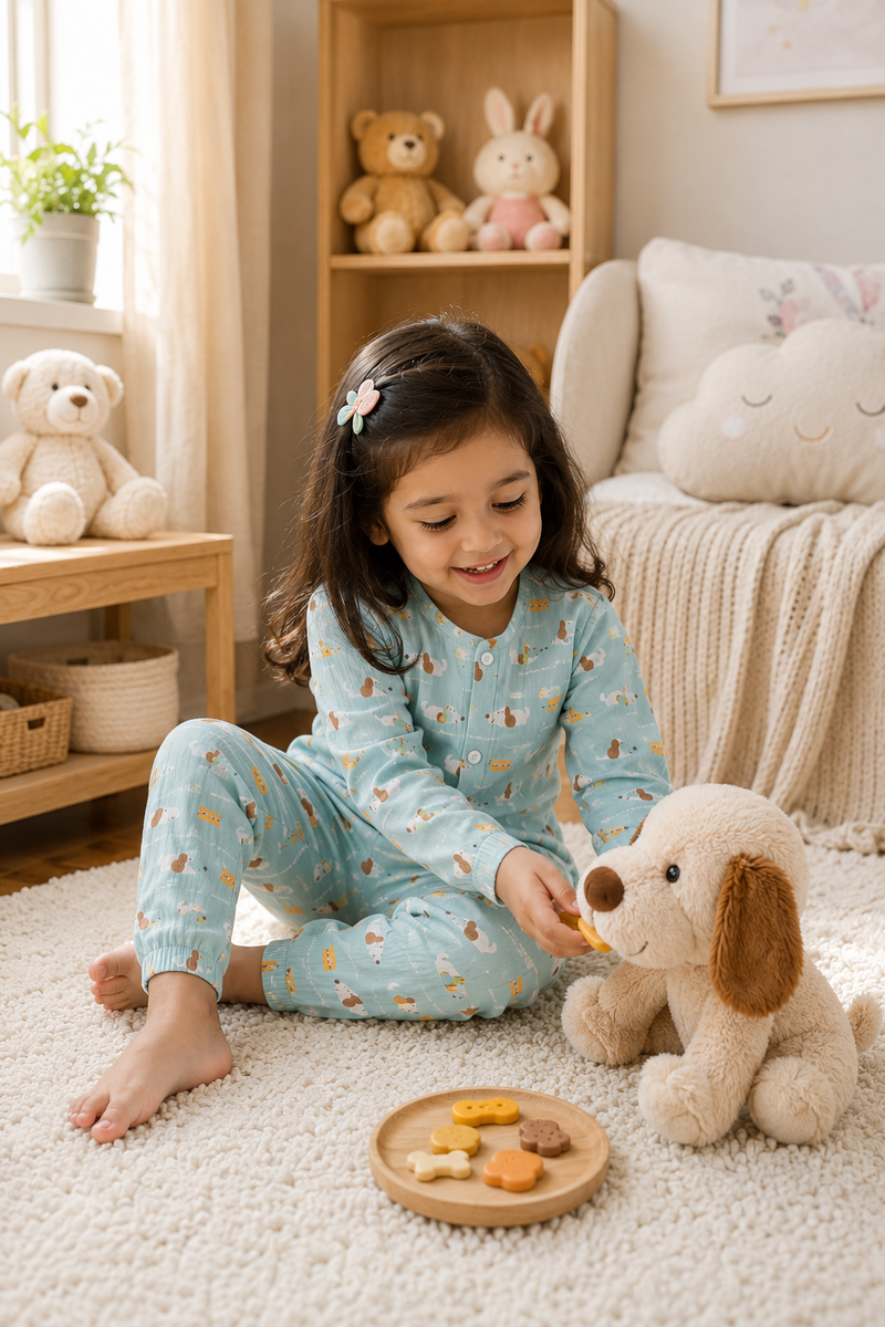 Just Hungry Me| Premium Crinkled Double Layered Soft Unisex Muslin Set for New Born to 6 Years