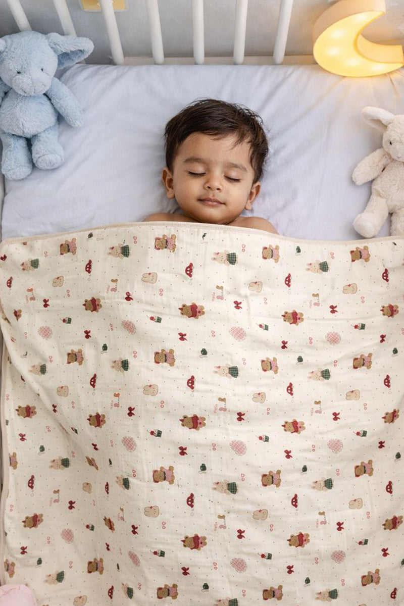 Premium Muslin Quilts for 0 to 2 Yrs | Xmas Teddy