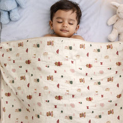 Premium Muslin Quilts for 0 to 2 Yrs | Xmas Teddy