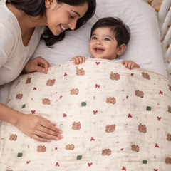 Premium Muslin Quilts for 0 to 2 Yrs | Xmas Teddy