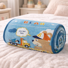 Lightweight Soft Plush Velvet Fleece 2 way Printed Blanket for 1 -7 Year Olds - My Toys