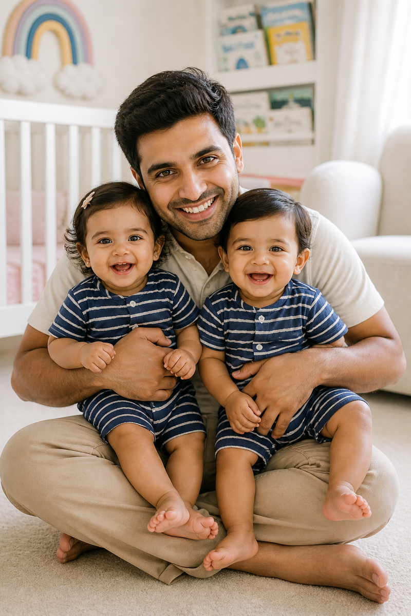 Navy Stripes | Short Sleeves | Unisex Romper Bodysuit | 100% Cotton Muslin for 0 to 2 Yrs