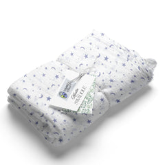 Muslin Swaddle for Infants 100 X 120 Cms - Blue Hearts