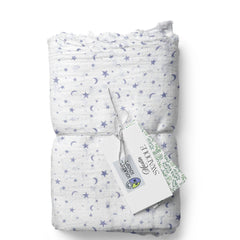 Muslin Swaddle for Infants 100 X 120 Cms - Blue Hearts