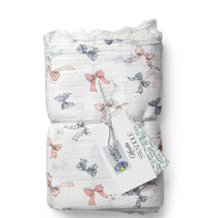 Muslin Swaddle for Infants 100 X 120 Cms - Bows