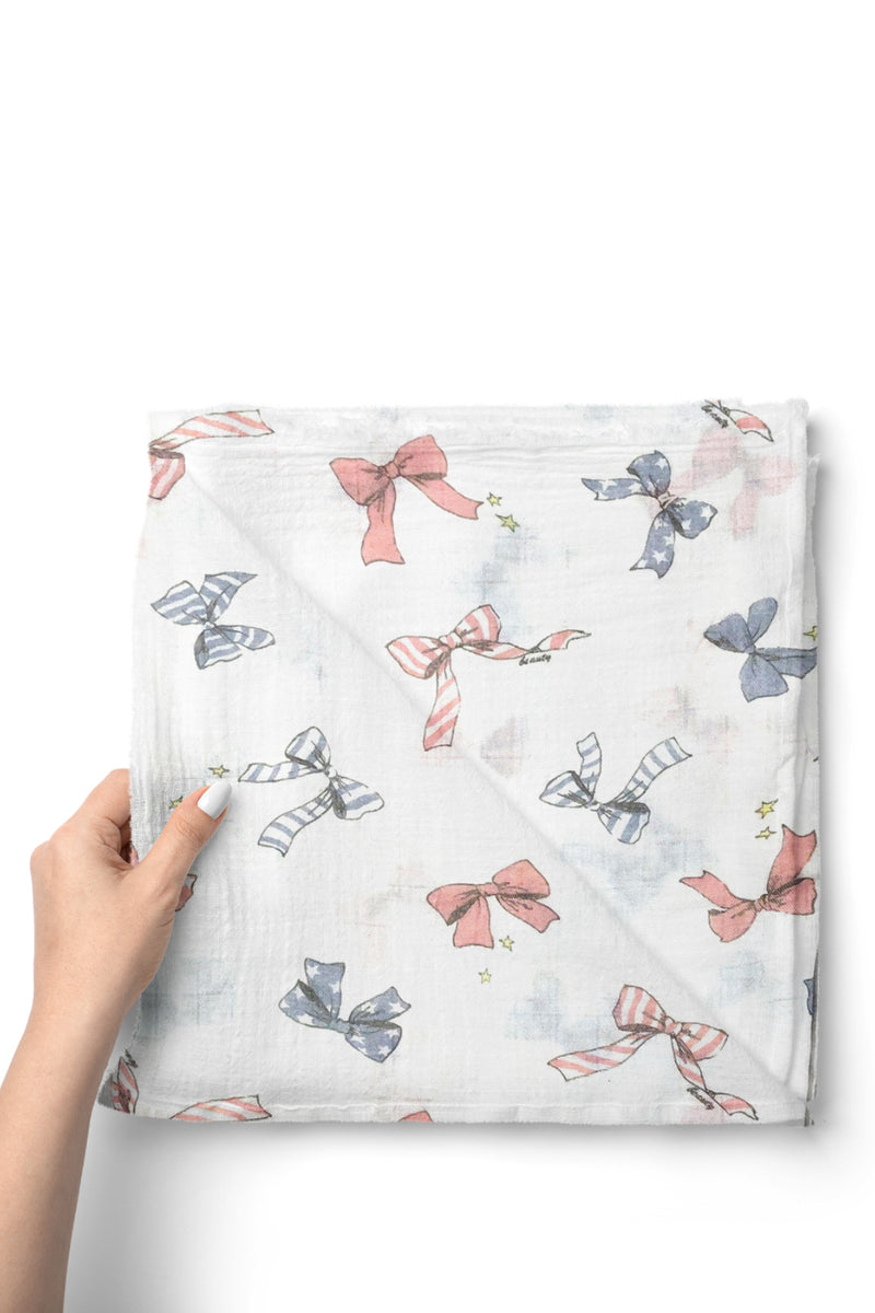 Muslin Swaddle for Infants 100 X 120 Cms - Bows