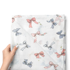 Muslin Swaddle for Infants 100 X 120 Cms - Bows