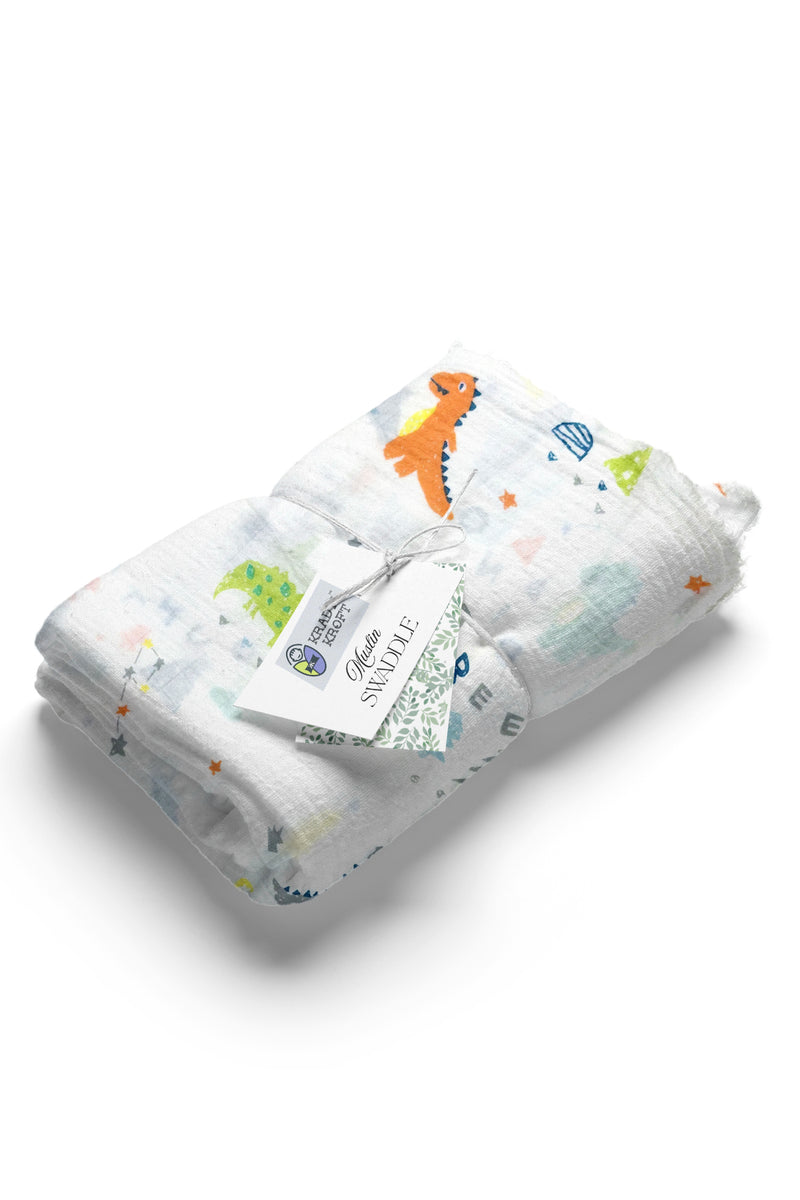 Muslin Swaddle for Infants 100 X 120 Cms - Little Dino