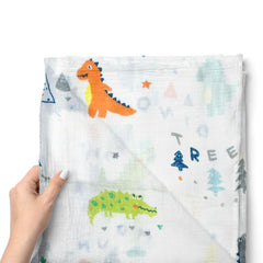 Muslin Swaddle for Infants 100 X 120 Cms - Little Dino