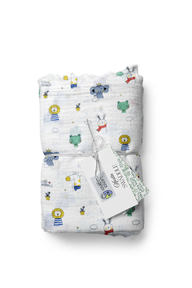 Muslin Swaddle for Infants 100 X 120 Cms - Little Lion
