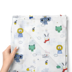 Muslin Swaddle for Infants 100 X 120 Cms - Little Lion