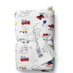 Muslin Swaddle for Infants 100 X 120 Cms - Little Bus
