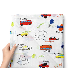 Muslin Swaddle for Infants 100 X 120 Cms - Little Bus