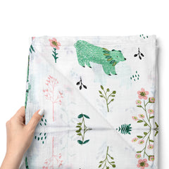 Muslin Swaddle for Infants 100 X 120 Cms - Polar Green