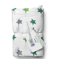 Muslin Swaddle for Infants 100 X 120 Cms - Green Star