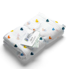 Muslin Swaddle for Infants 100 X 120 Cms - Little Hearts