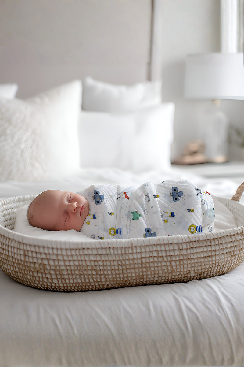Muslin Swaddle for Infants 100 X 120 Cms - Little Lion