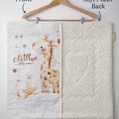Muslin and Mink Plush Baby Blanket | Cute Blankets for 0 to 2 Yrs | Reversible with Plush Minky Dot Fabric - Giraffe