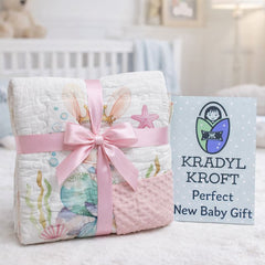 Muslin and Mink Plush Baby Blanket | Cute Blankets for 0 to 2 Yrs | Reversible with Plush Minky Dot Fabric - Mermaid