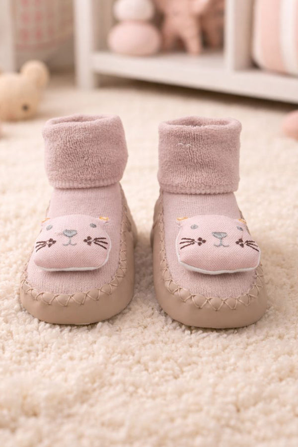 Pink Tiger- Baby Sock Shoes for Infants Babies - 6 to 18 Months