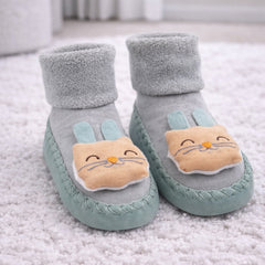 Teal Bunny- Baby Sock Shoes for Infants Babies - 6 to 18 Months
