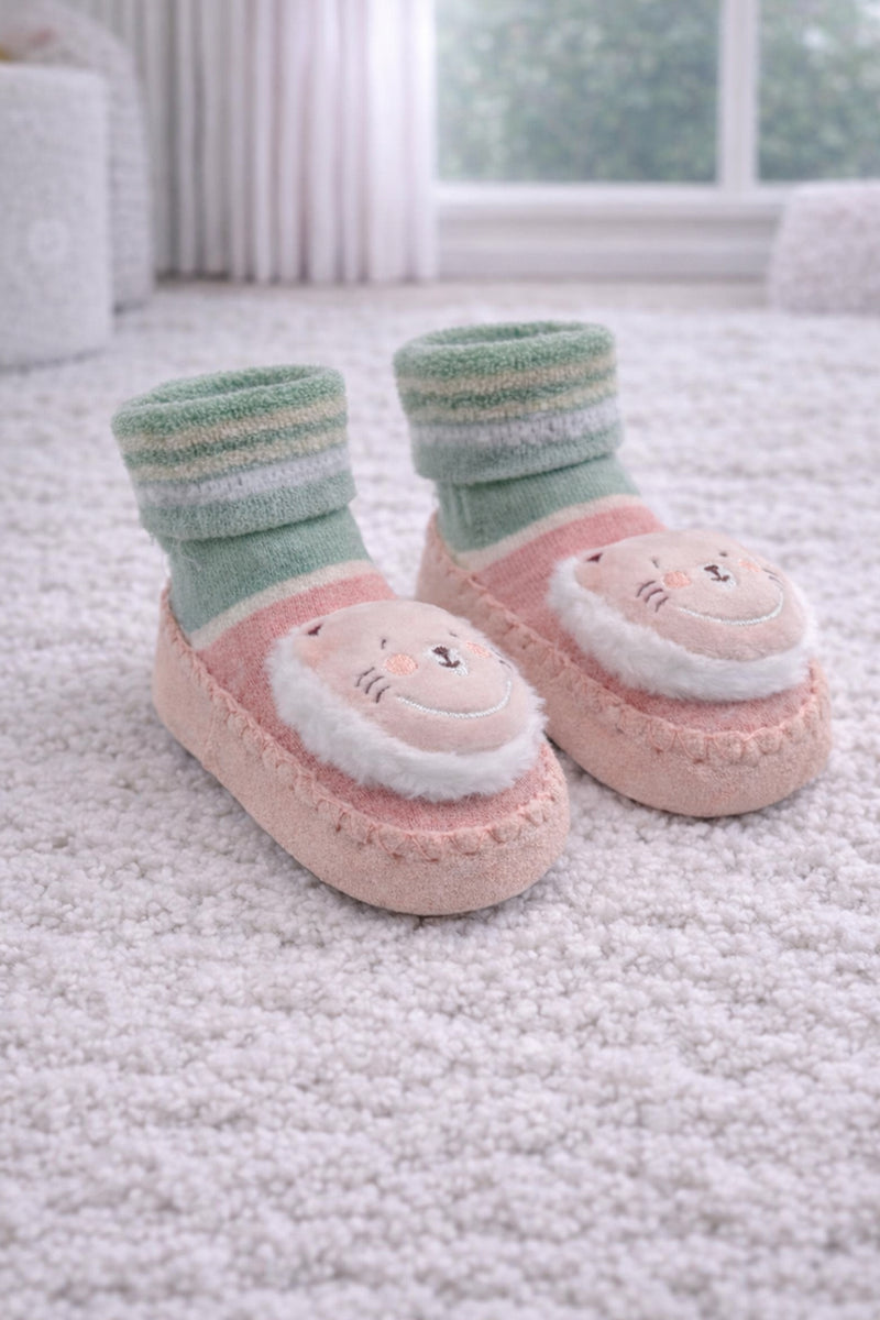 Pink Kitty- Baby Sock Shoes for Infants Babies - 6 to 18 Months