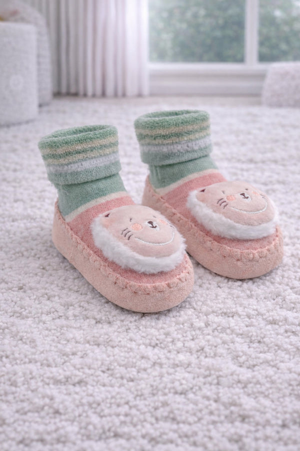 Pink Kitty- Baby Sock Shoes for Infants Babies - 6 to 18 Months