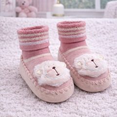 Pink Monkey- Baby Sock Shoes for Infants Babies - 6 to 18 Months