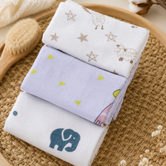 Pack of 3 Baby face Towels - Double Layer Soft Cotton Checkered Muslin