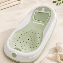 Green Bathtub - Foldale on Stand With Silcone Cradle