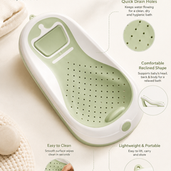 Green Bathtub - Foldale on Stand With Silcone Cradle