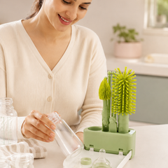 Silicone Portable Bottle Brush with Teat Brush Set with Case