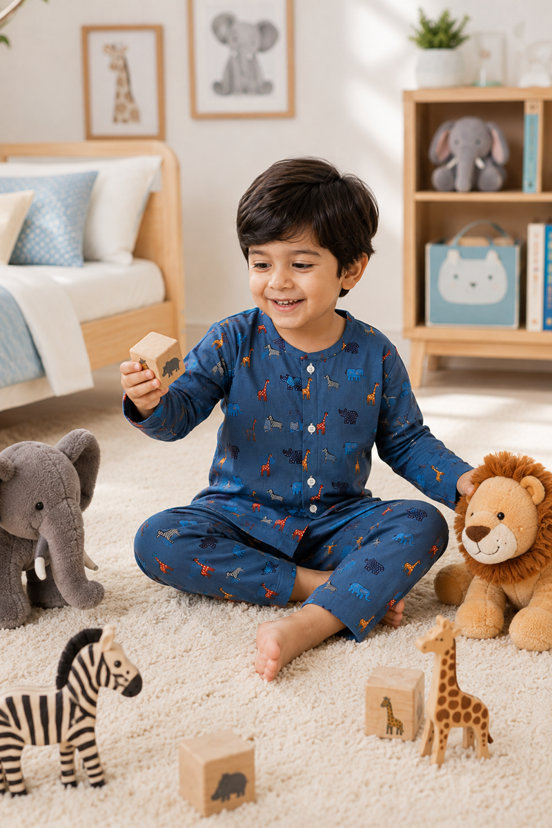 Blue Jungle - 60s Count Premium 100% Cotton Poplin | Soft Unisex Set for Kids