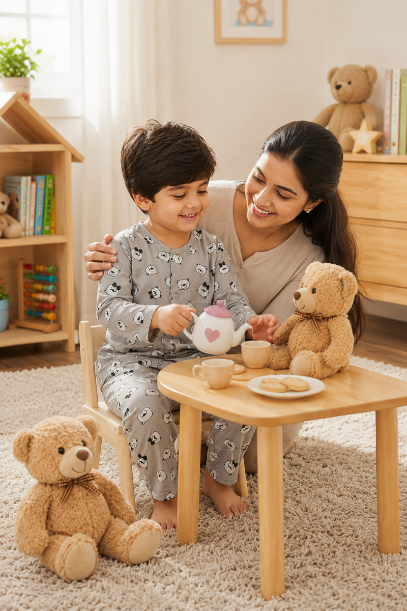 Tuxi Bear - 60s Count Premium 100% Cotton Poplin | Soft Unisex Set for Kids