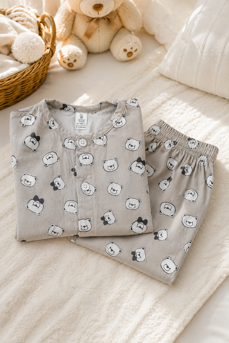 Tuxi Bear - 60s Count Premium 100% Cotton Poplin | Soft Unisex Set for Kids