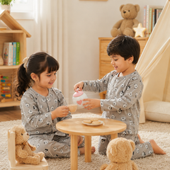 Tuxi Bear - 60s Count Premium 100% Cotton Poplin | Soft Unisex Set for Kids