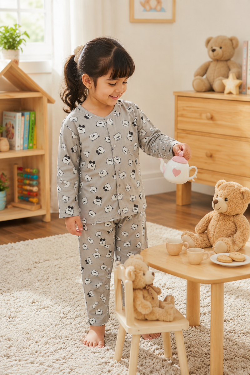 Tuxi Bear - 60s Count Premium 100% Cotton Poplin | Soft Unisex Set for Kids