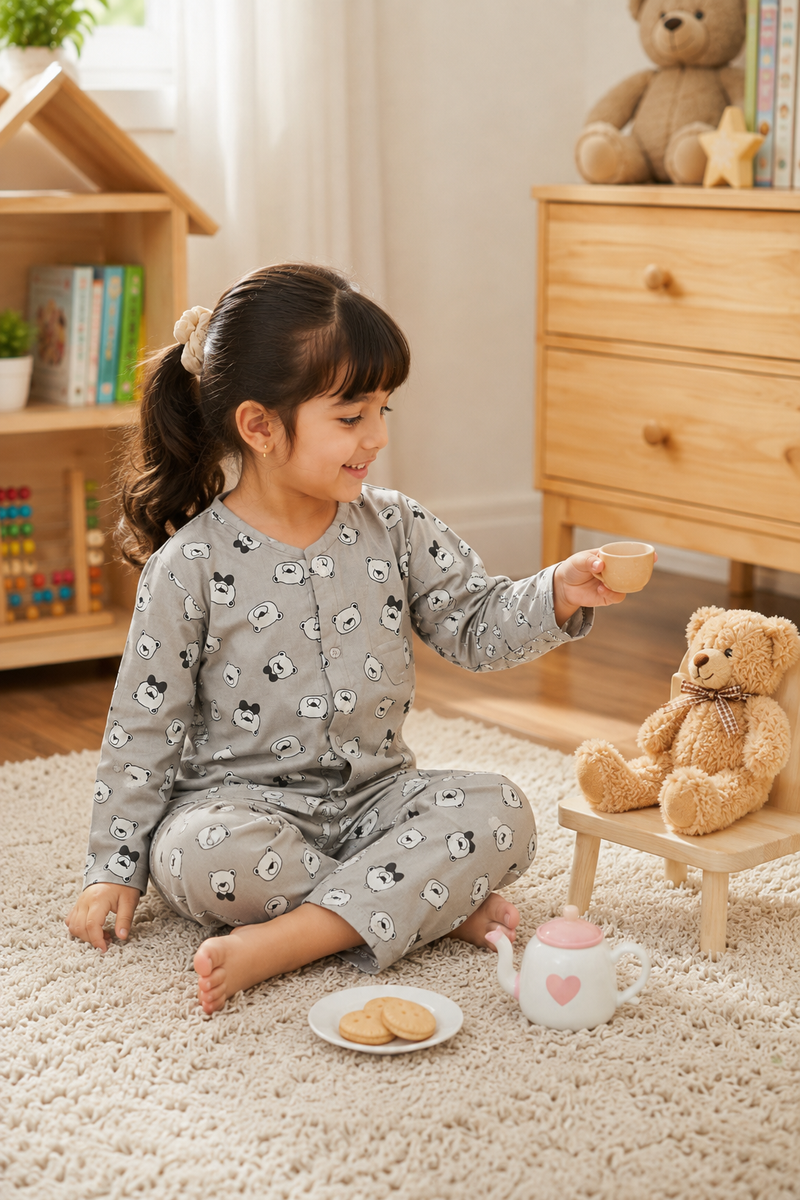 Tuxi Bear - 60s Count Premium 100% Cotton Poplin | Soft Unisex Set for Kids