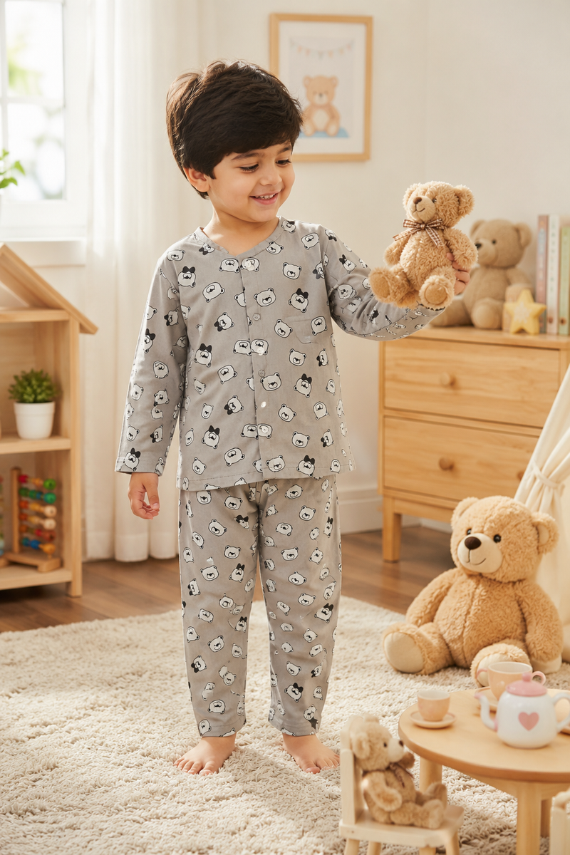 Tuxi Bear - 60s Count Premium 100% Cotton Poplin | Soft Unisex Set for Kids