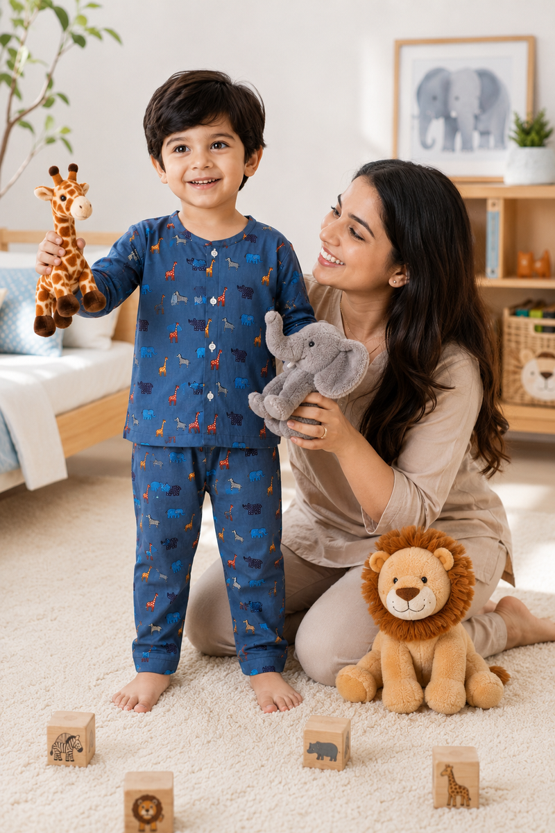 Blue Jungle - 60s Count Premium 100% Cotton Poplin | Soft Unisex Set for Kids