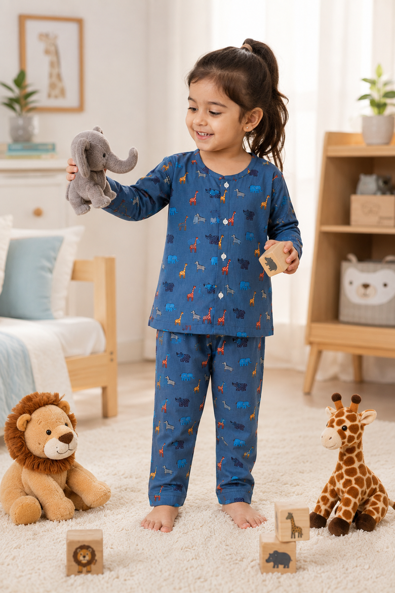 Blue Jungle - 60s Count Premium 100% Cotton Poplin | Soft Unisex Set for Kids
