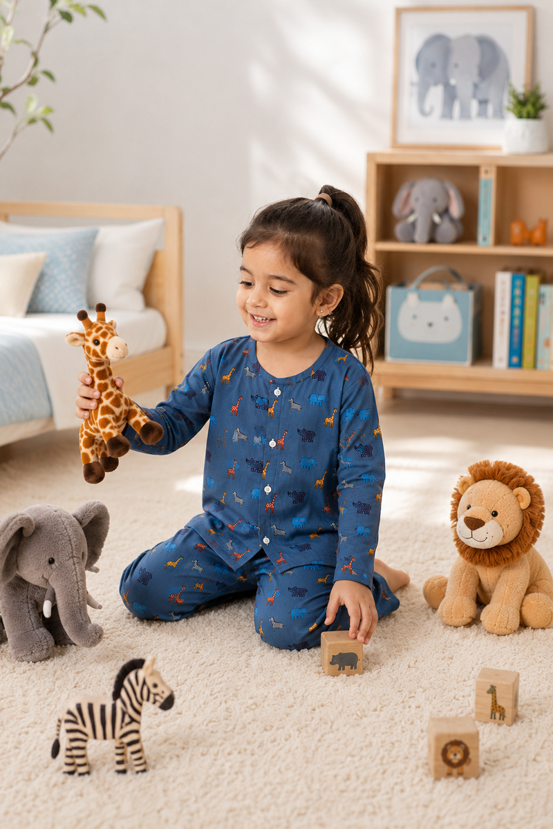 Blue Jungle - 60s Count Premium 100% Cotton Poplin | Soft Unisex Set for Kids