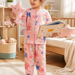 Pink Smiley Star - 60s Count Premium 100% Cotton Poplin | Soft Unisex Set for Kids